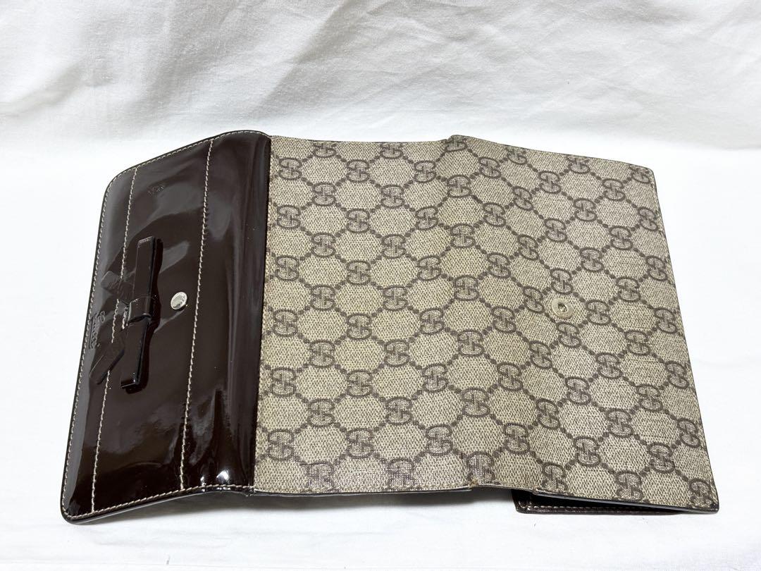 GUCCI グッチ GG柄 PVC エナメル 長財布