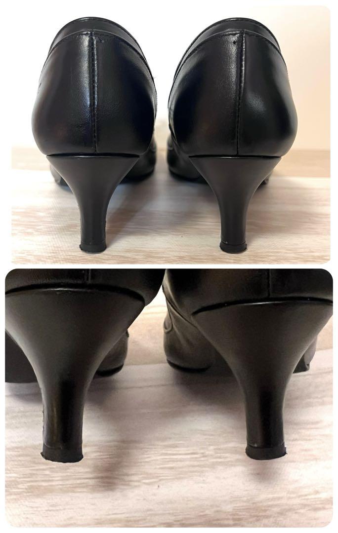 なか　ダイアナ DIANA パンプス レザー 黒 美品 22cm