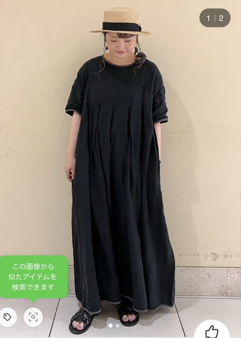 おまけあり　美品　ツハルバイサマンサモスモス パイピングワンピース　ブラック