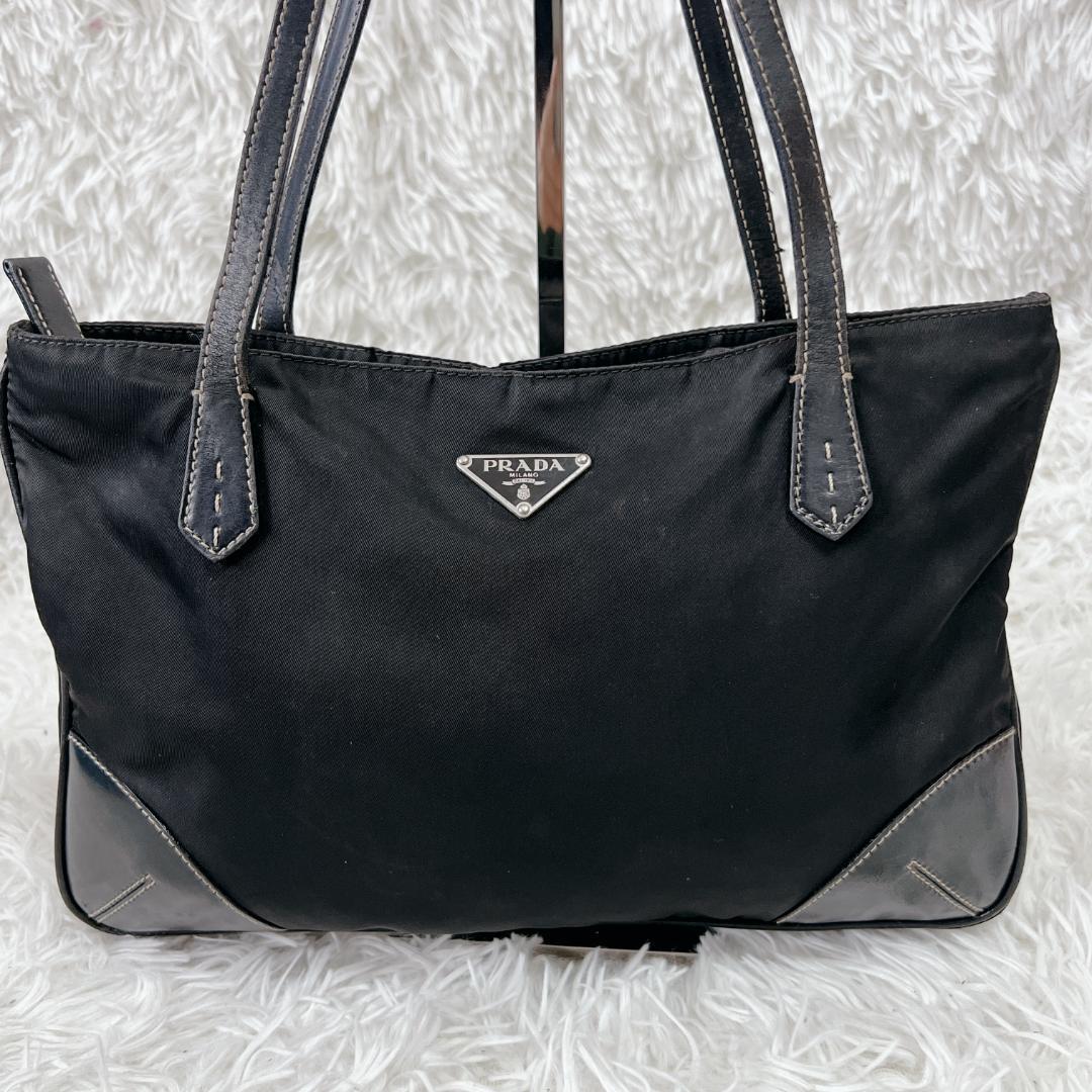 PRADA 三角ロゴ トートバッグ ハンドバッグ ナイロン レザー