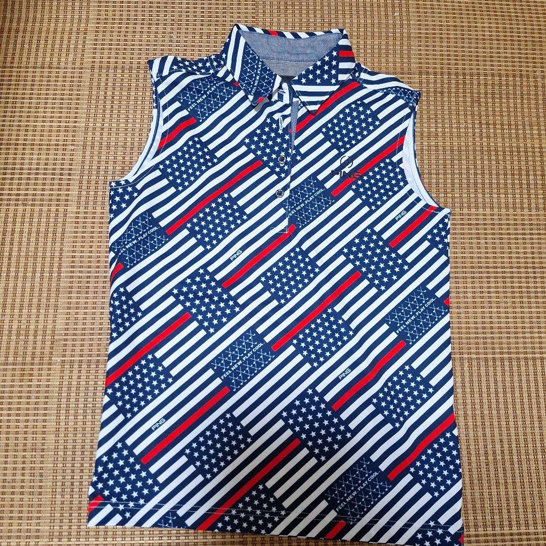 PING アメリカ国旗柄 ノースリーブポロシャツとプリーツ♥️スカートセット