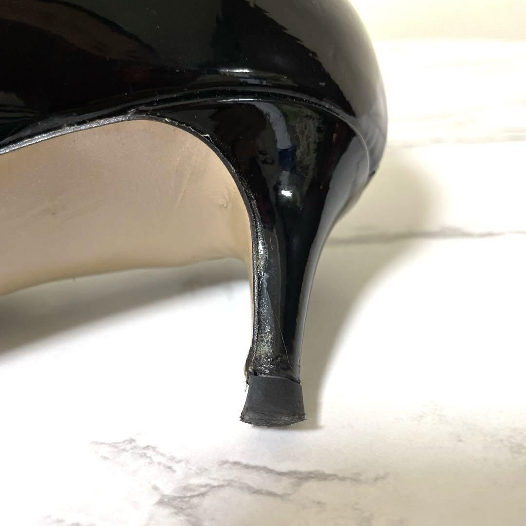 VALENTINO 37.5 ロックスタッズ　エナメル ブラック　パンプス