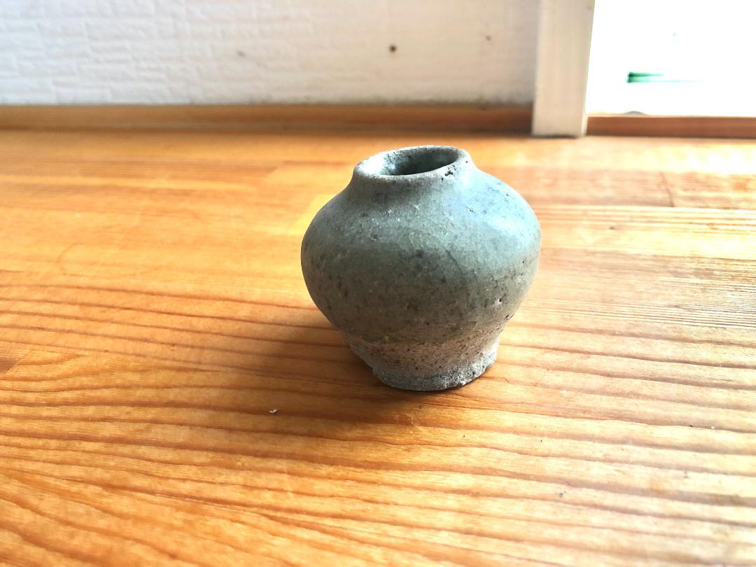 【タイ・骨董・出土品】宋胡録（スンコロク）青磁釉 小壺（1301年~1600年）