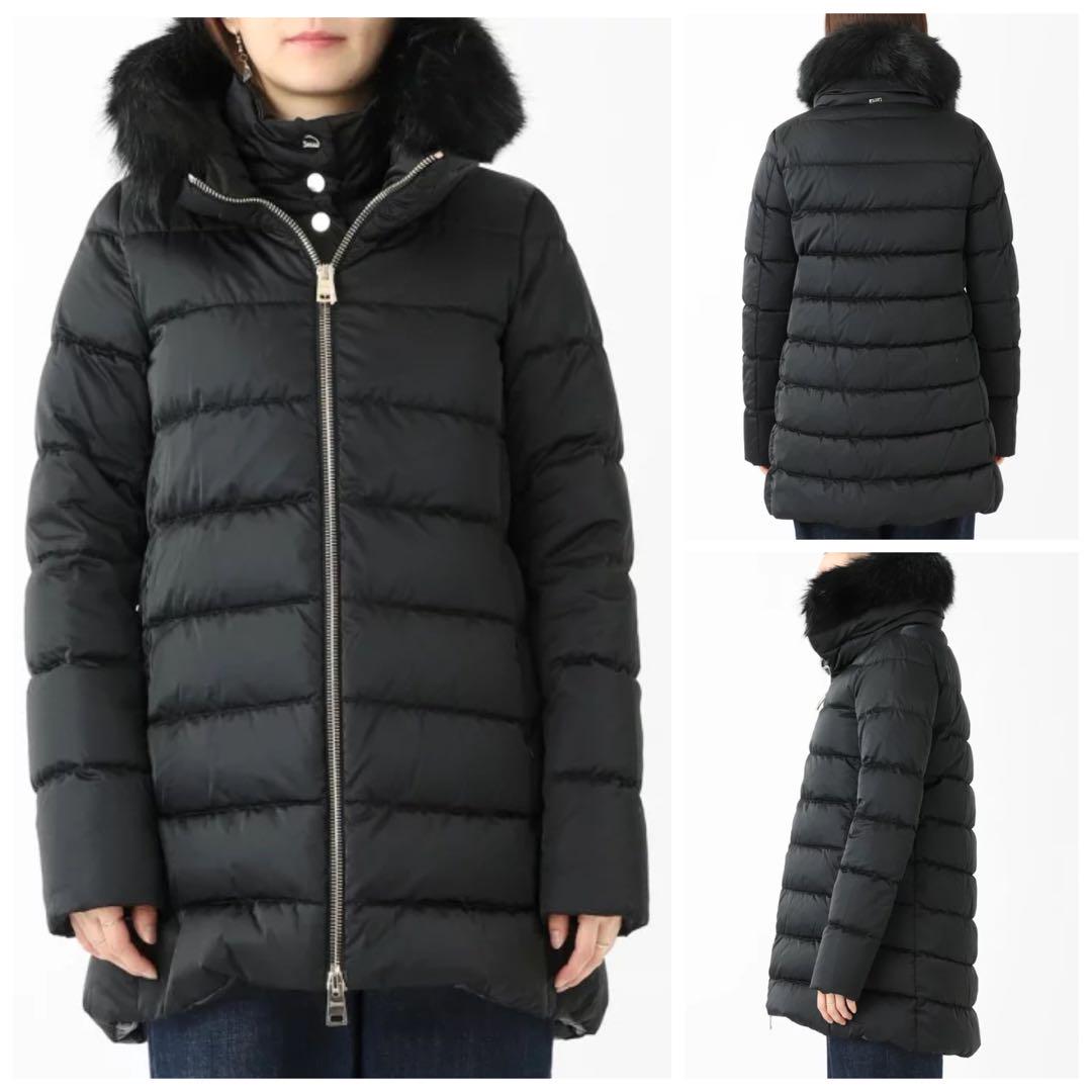 極美品★HERNO｜定価20万 A-SHARPE ホワイトフォックスダウンコート
