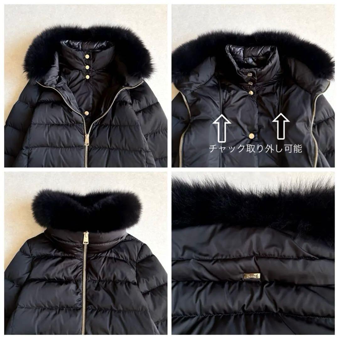 極美品★HERNO｜定価20万 A-SHARPE ホワイトフォックスダウンコート