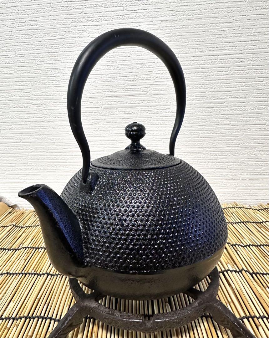 未使用品　南部盛榮堂OIGEN造　１２型アラレ　南部鉄瓶　南部鉄器　鉄分補給