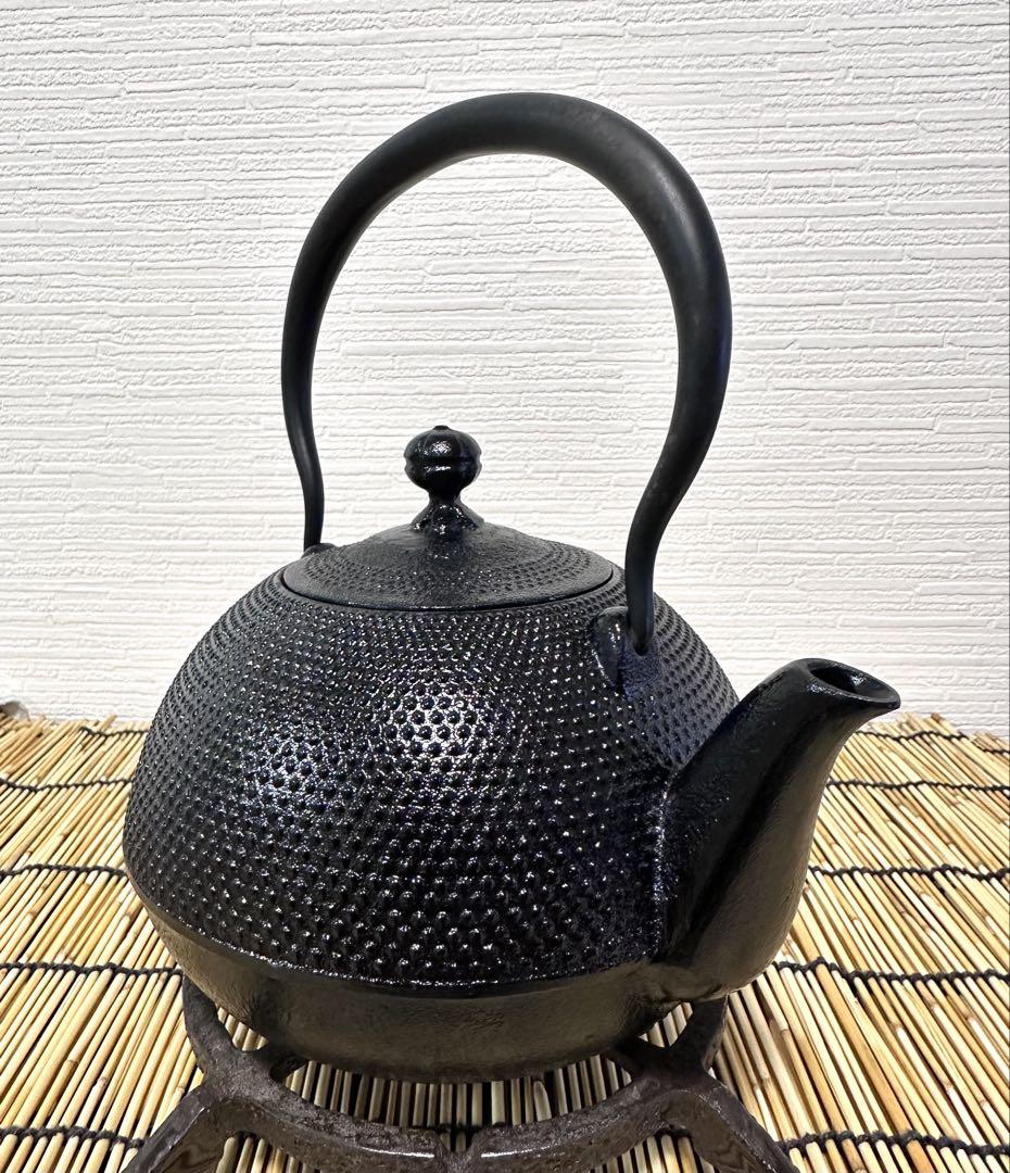 未使用品　南部盛榮堂OIGEN造　１２型アラレ　南部鉄瓶　南部鉄器　鉄分補給