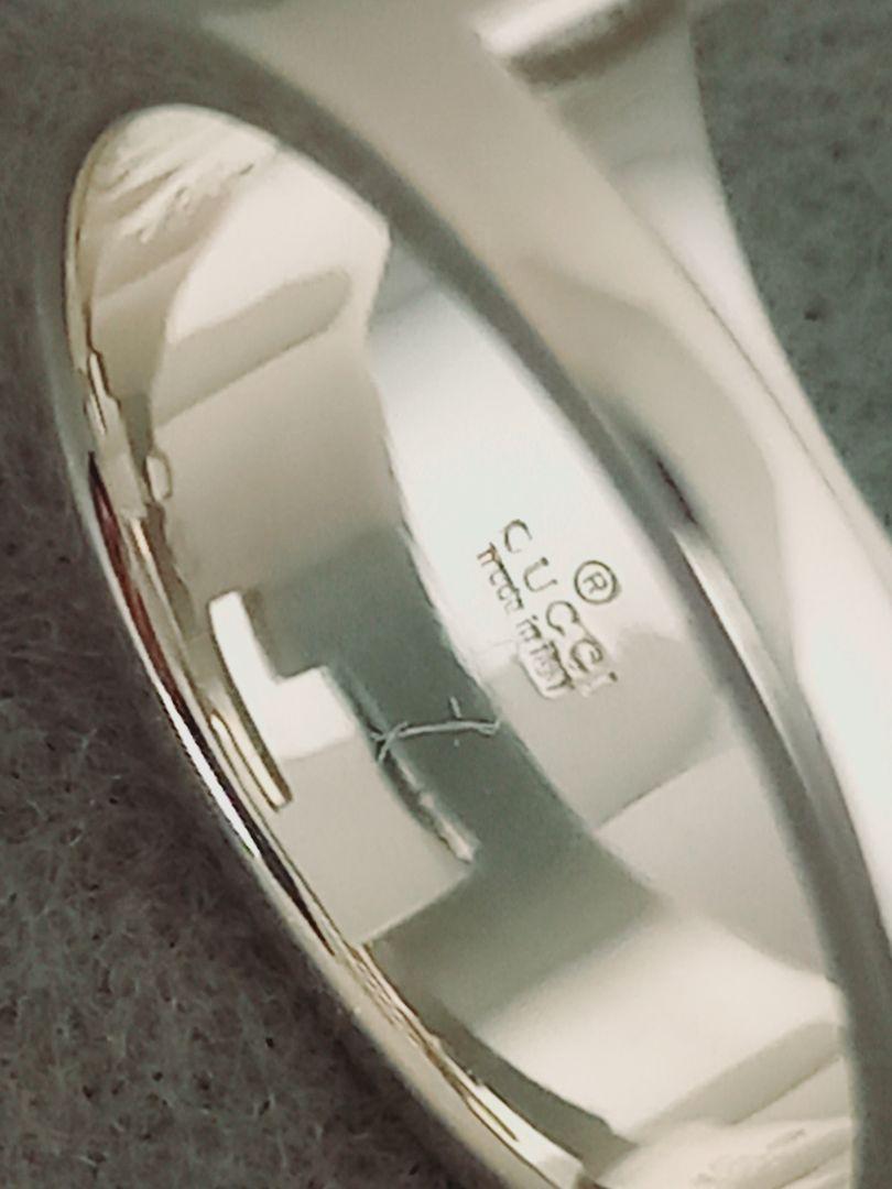 美品 GUCCI グッチ Gカットアウトワイド シルバーリング ②