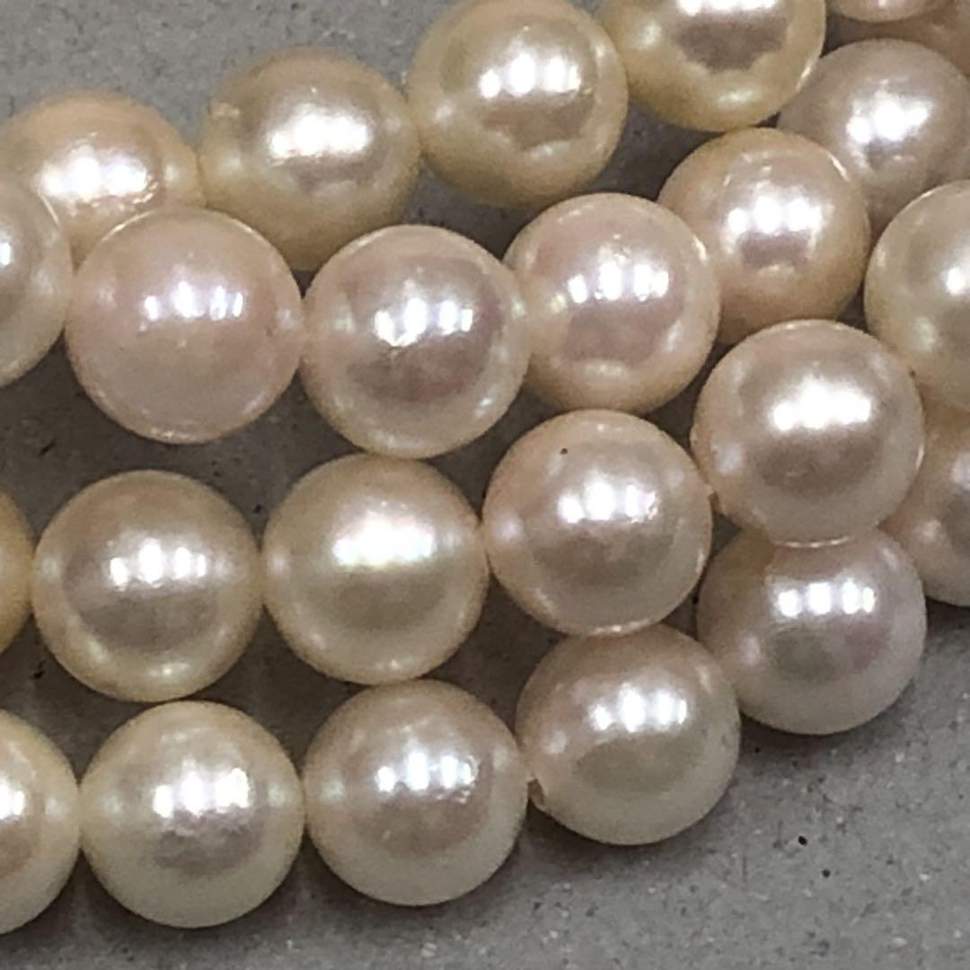 アコヤ真珠 2連ネックレス 6-6.5mm /SV925留め具 / 48g
