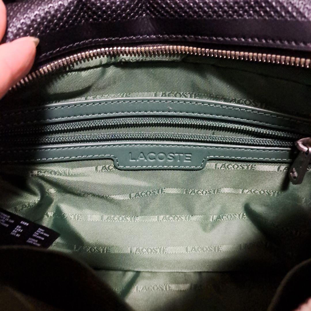 LACOSTE ラコステ ショルダーバッグ　レザー 黒❤