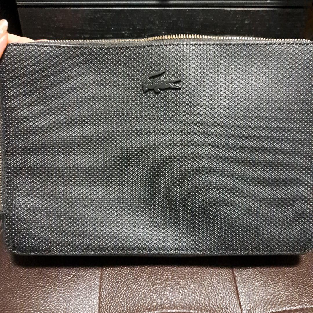 LACOSTE ラコステ ショルダーバッグ　レザー 黒❤