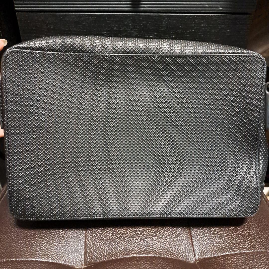 LACOSTE ラコステ ショルダーバッグ　レザー 黒❤