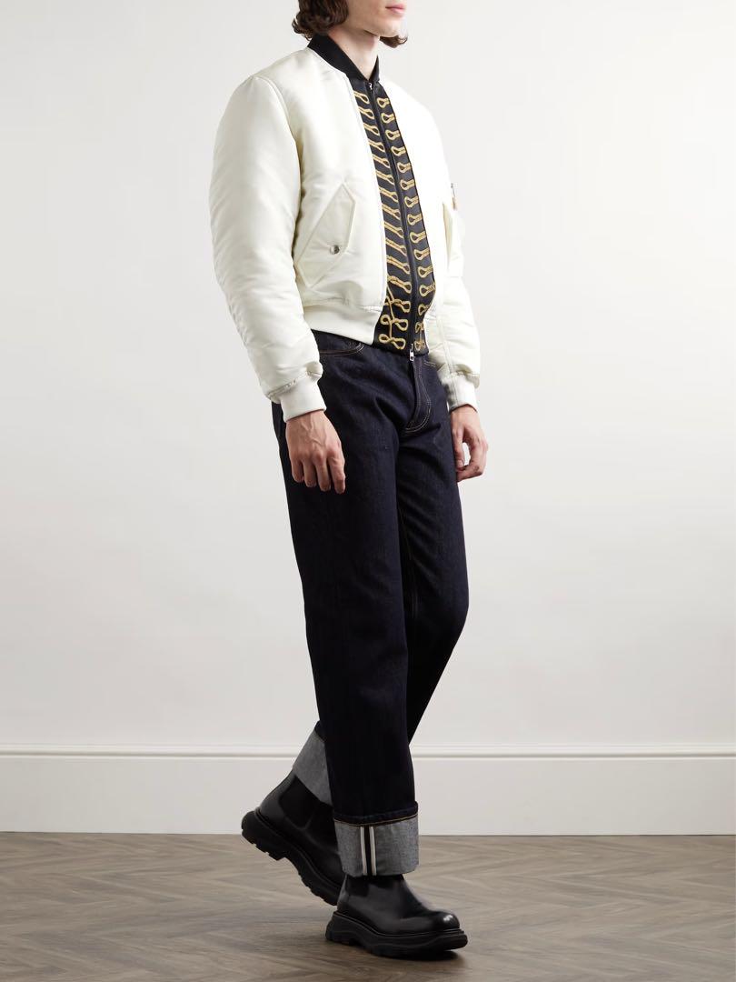 定価50万ALEXANDER MCQUEENナポレオンボンバージャケット白×金