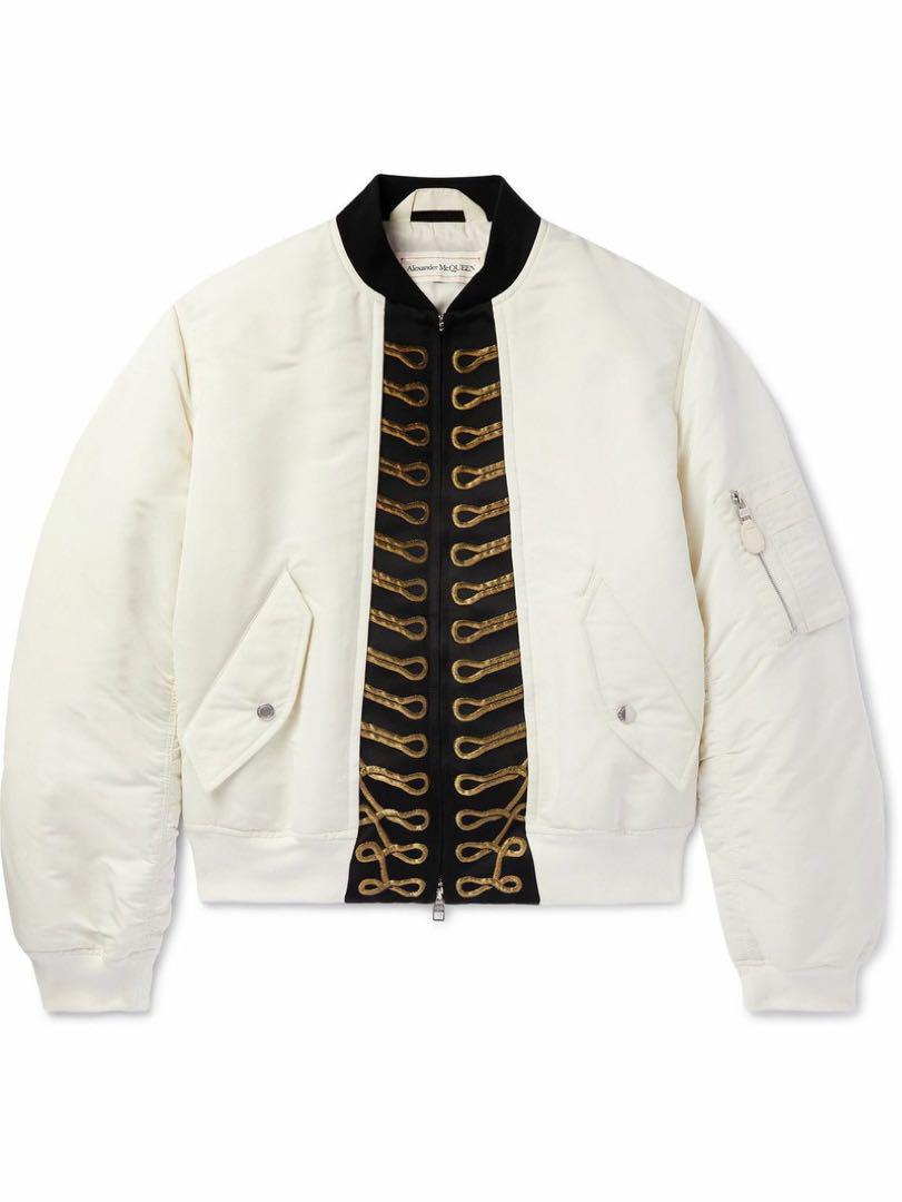 定価50万ALEXANDER MCQUEENナポレオンボンバージャケット白×金
