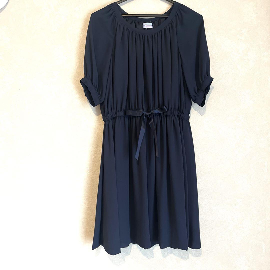【美品】日本製 グリーンレーベル　膝丈ワンピース