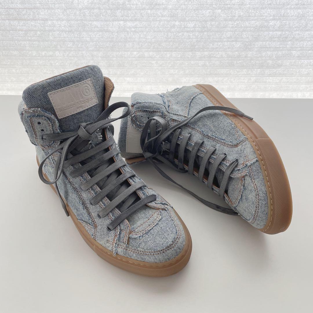 新品】MM6 MaisonMargiela デニム ハイカットスニーカー | banaaras.com