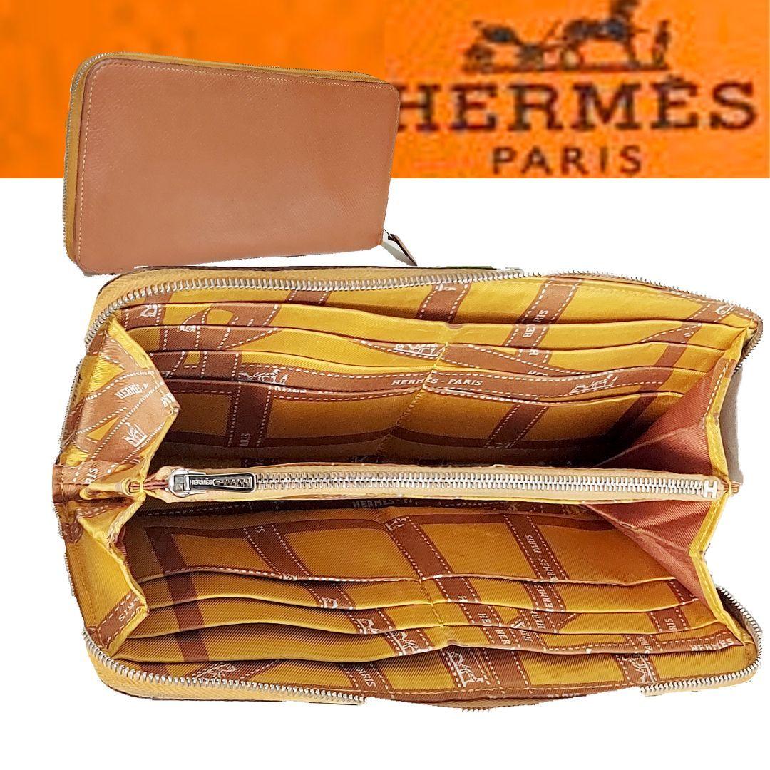 【美品】HERMES アザップシルクイン 人気柄 長財布 □P刻印