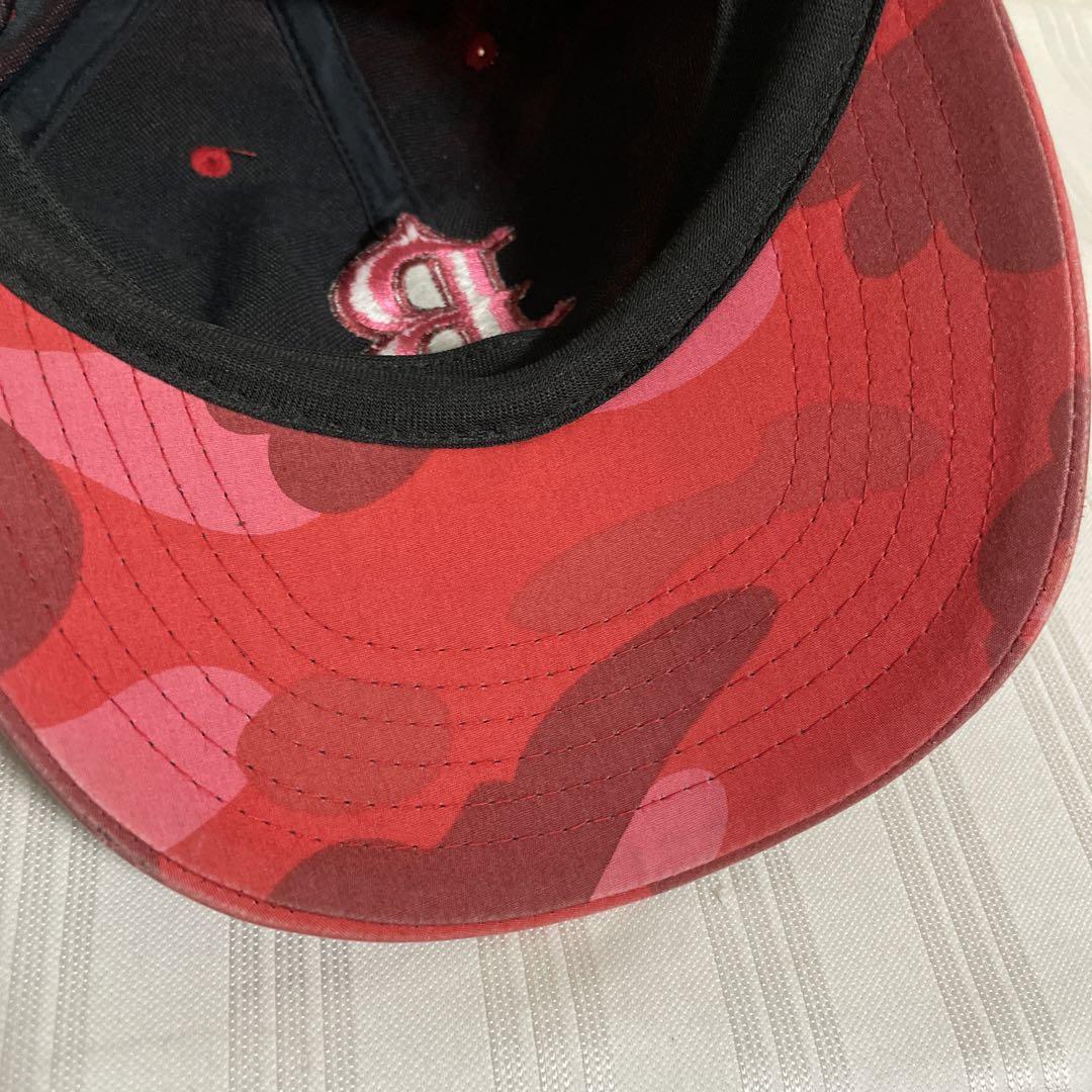 人気 アベイシングエイプ BAPE コットンキャップ ピンク カモフラ Bロゴ