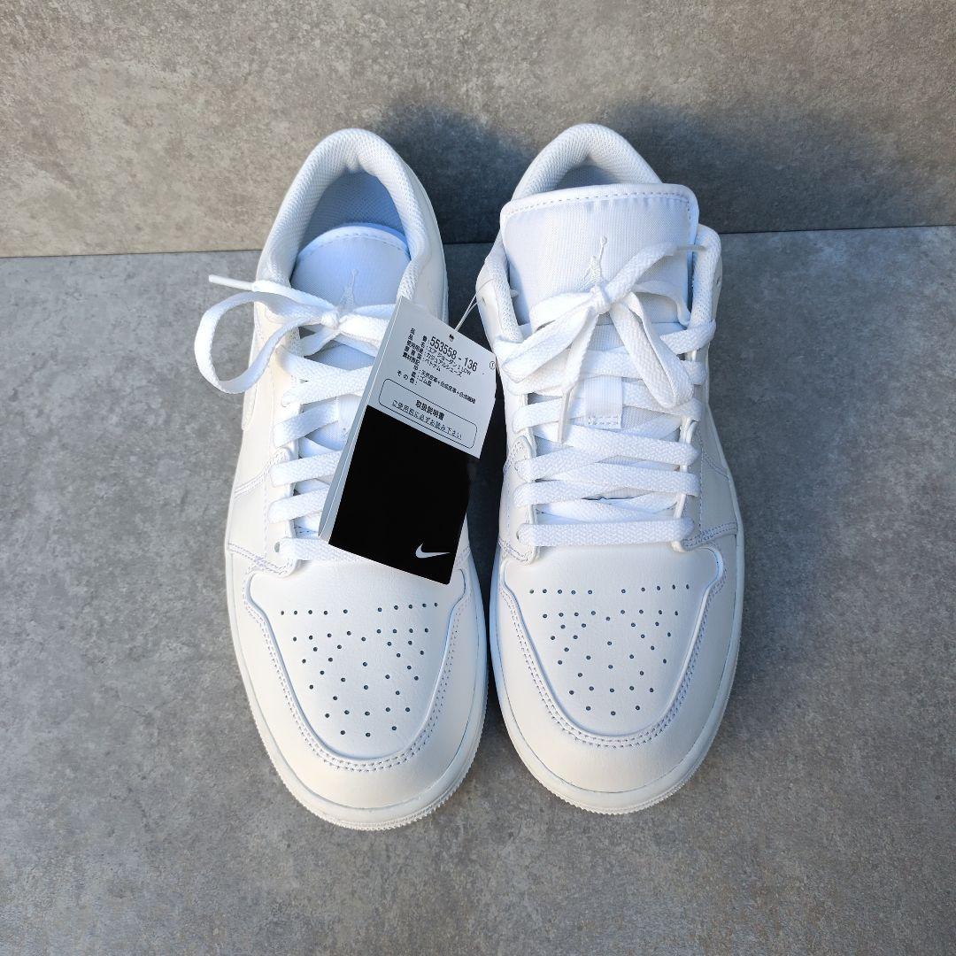 新品】26.5cm Nike Air Jordan 1 Low トリプルホワイ - メルカリ