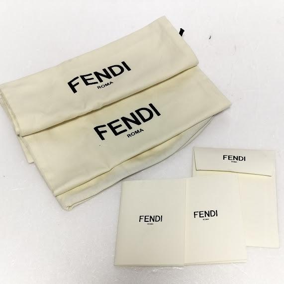フェンディ FENDI サンダル 厚底 レザー×エナメル 黒×茶 約29cm