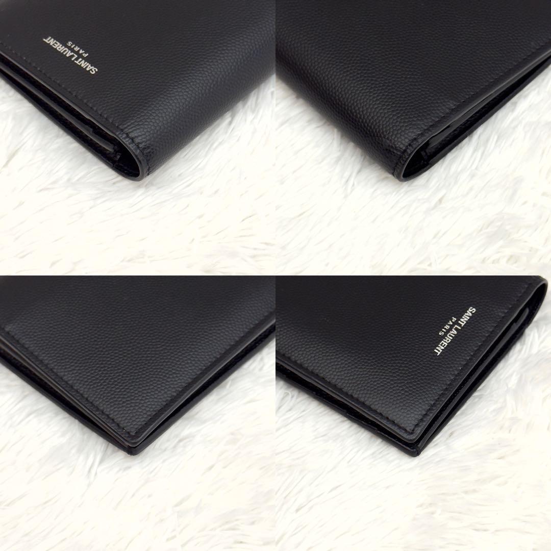 美品　SAINT LAURENT ブラックレザー長財布 極美品⭐️SAINT LAURENT サンローラン レザー 長財布 ブラック
