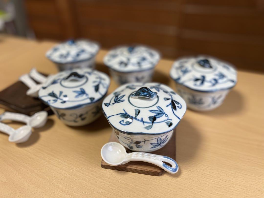 【12/28までこの値段！】未使用品多用蒸し碗揃5客セット茶碗蒸し
