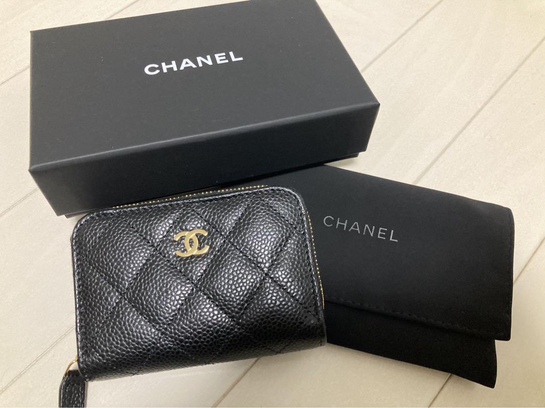 CHANEL コインケース　キャビアスキン　ゴールド