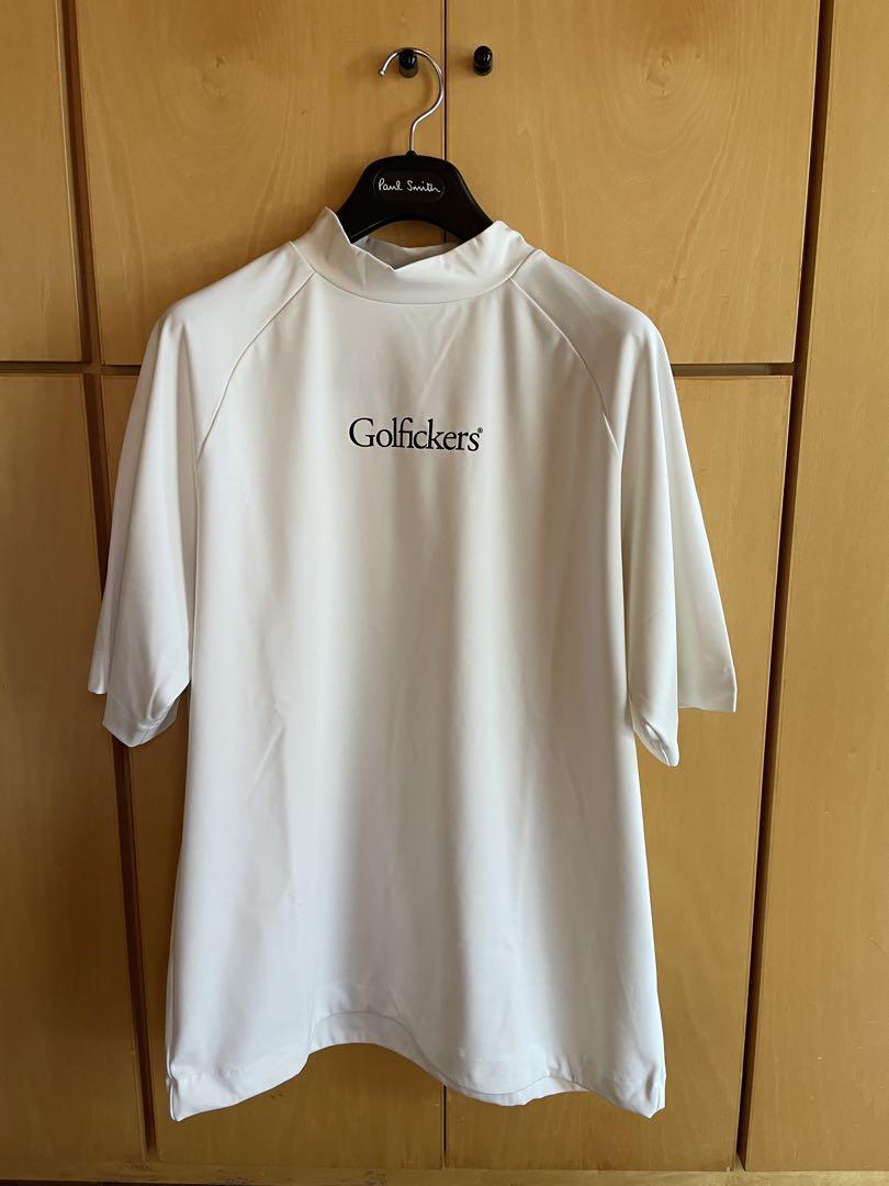 Golfickers ゴルフィッカーズ　バックロゴ　モックネック　白 ゴルフィッカーズ モックネック ホワイト Mサイズ golfickers