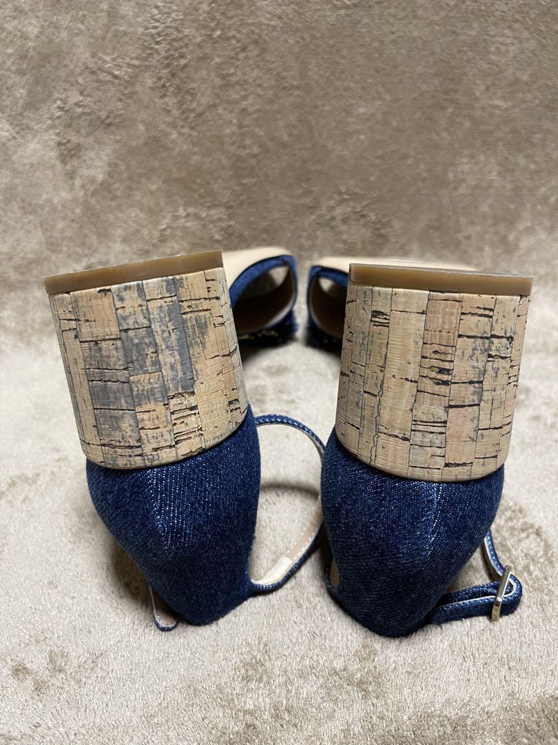 Ferragamo フェラガモ デニム サンダル 25.5cm 7 1/2