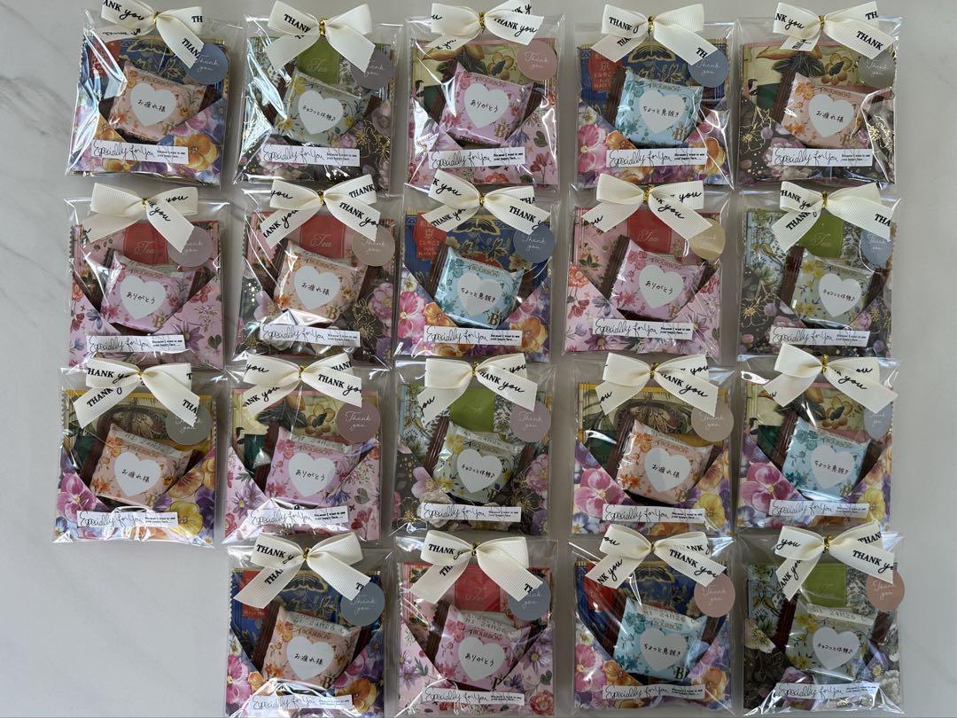 【専用】①お礼プチギフト　35袋　ミントン紅茶♡メッセージチョコ♡ベルメーレン
