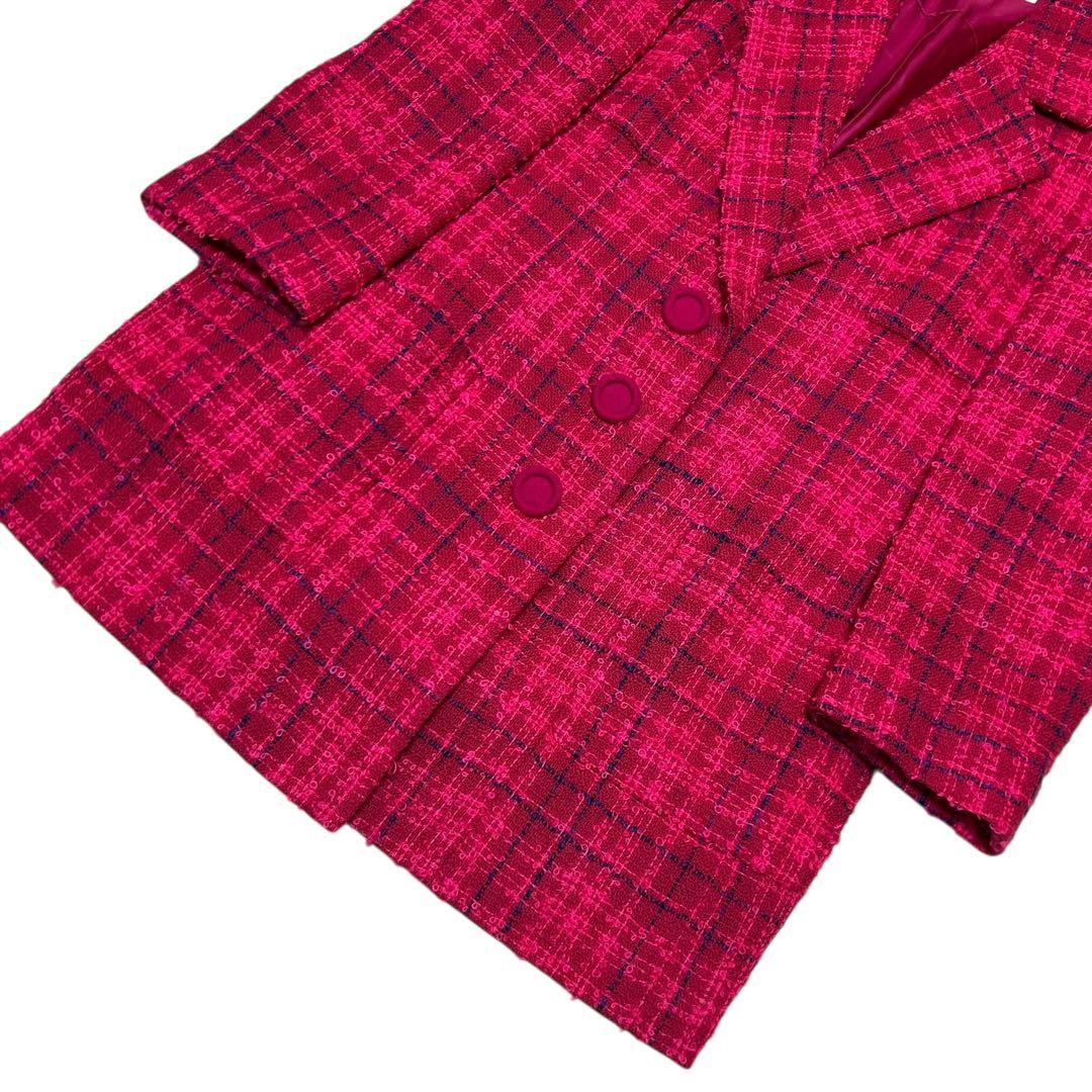 KIMIJIMA ツイードコート ウール ピンク チェスターコート y2k KIMIJIMA ツイードコート ウール ピンク チェスターコート y2k