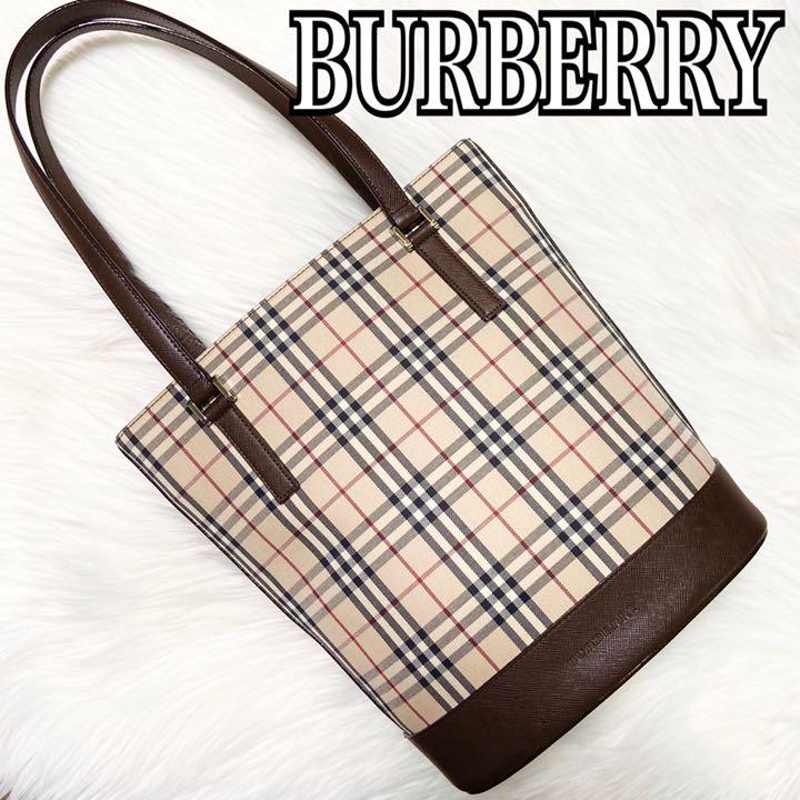 が大特価! 【極美品】Burberry ノバチェック 茶 レザー キャンバス ハンドバッグ - トートバッグ が大特価! 【極美品】Burberry ノバチェック 茶 レザー キャンバス ハンドバッグ - トートバッグ