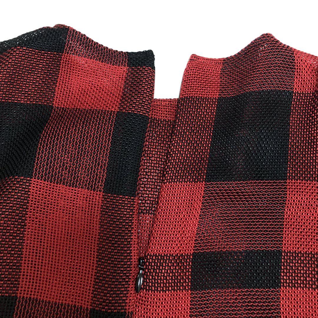 SACAI サカイ 2016SS Resort チェック柄 メッシュワンピース
