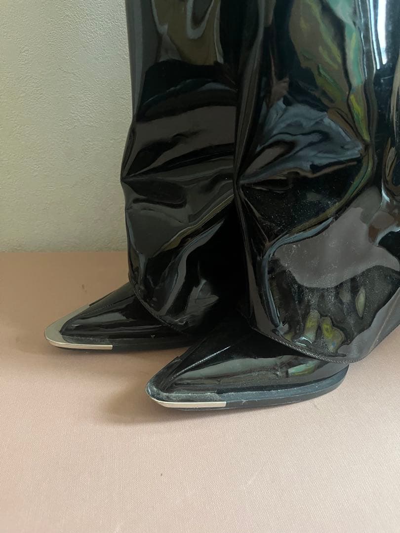 melt the lady エナメルロングカフスブーツ　サイズ40 melt the lady エナメルロングカフスブーツ サイズ40