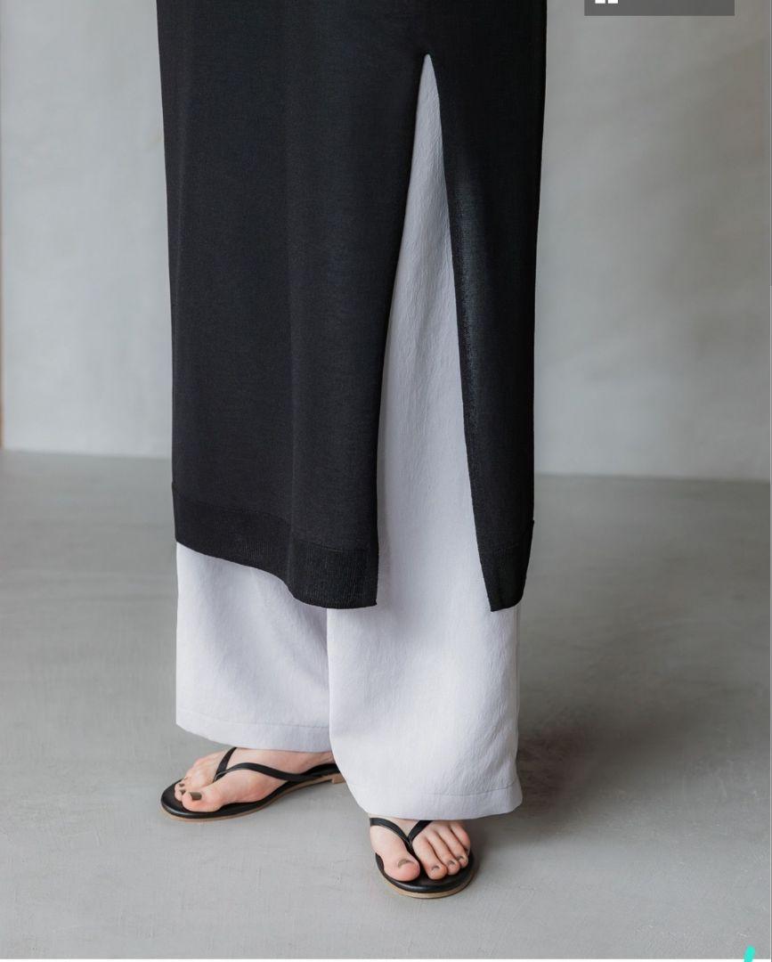 crewreクルーレ　シアーニットストレートワンピース　short black