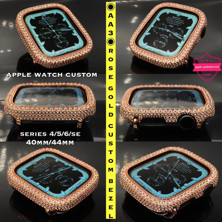 アップルウォッチ用カスタムベゼル⚫︎ステンベルトセット⚫︎シリーズ4/5/6/se