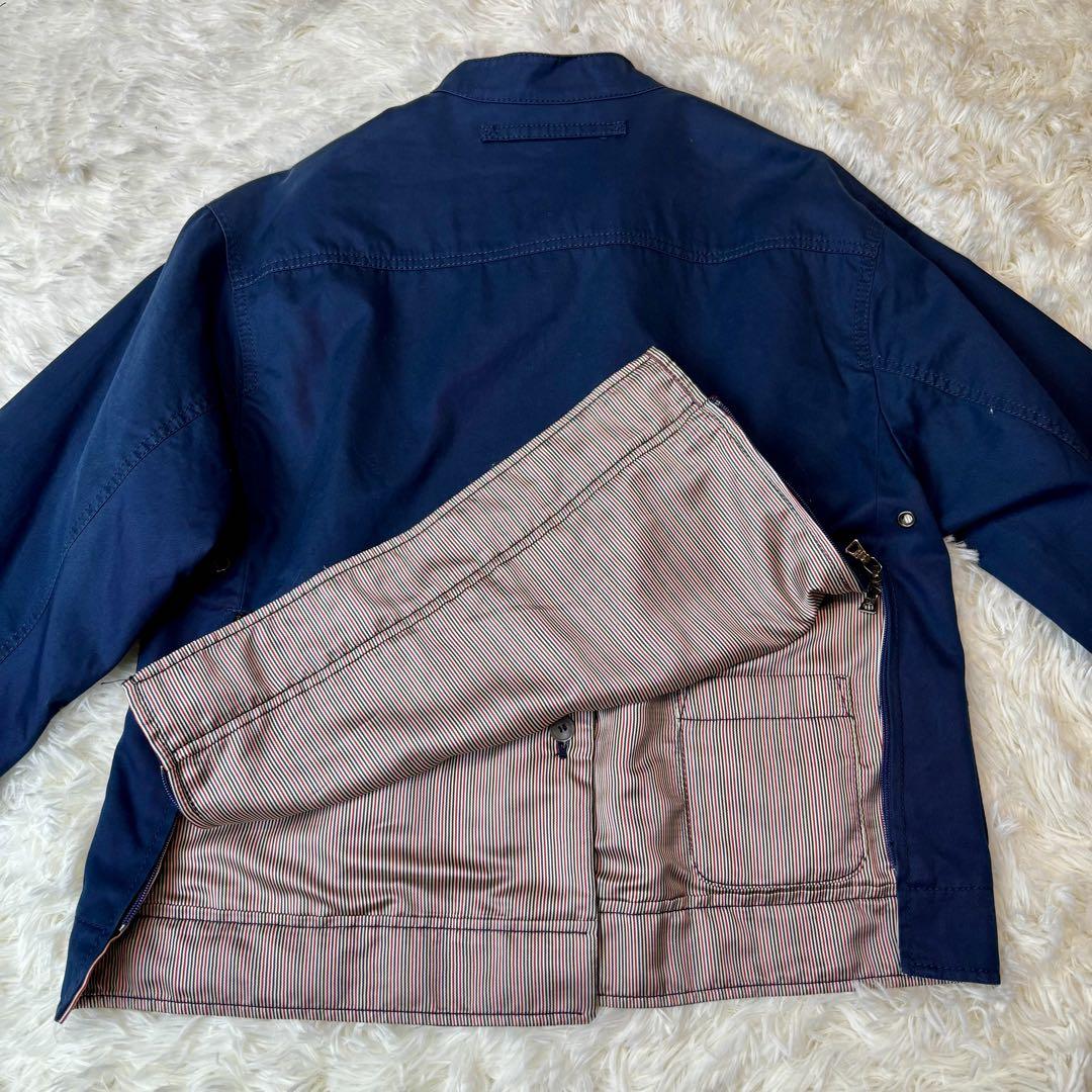 PRADA リバーシブルジャケット　ビッグポケット　チャック　ストライプ　美品