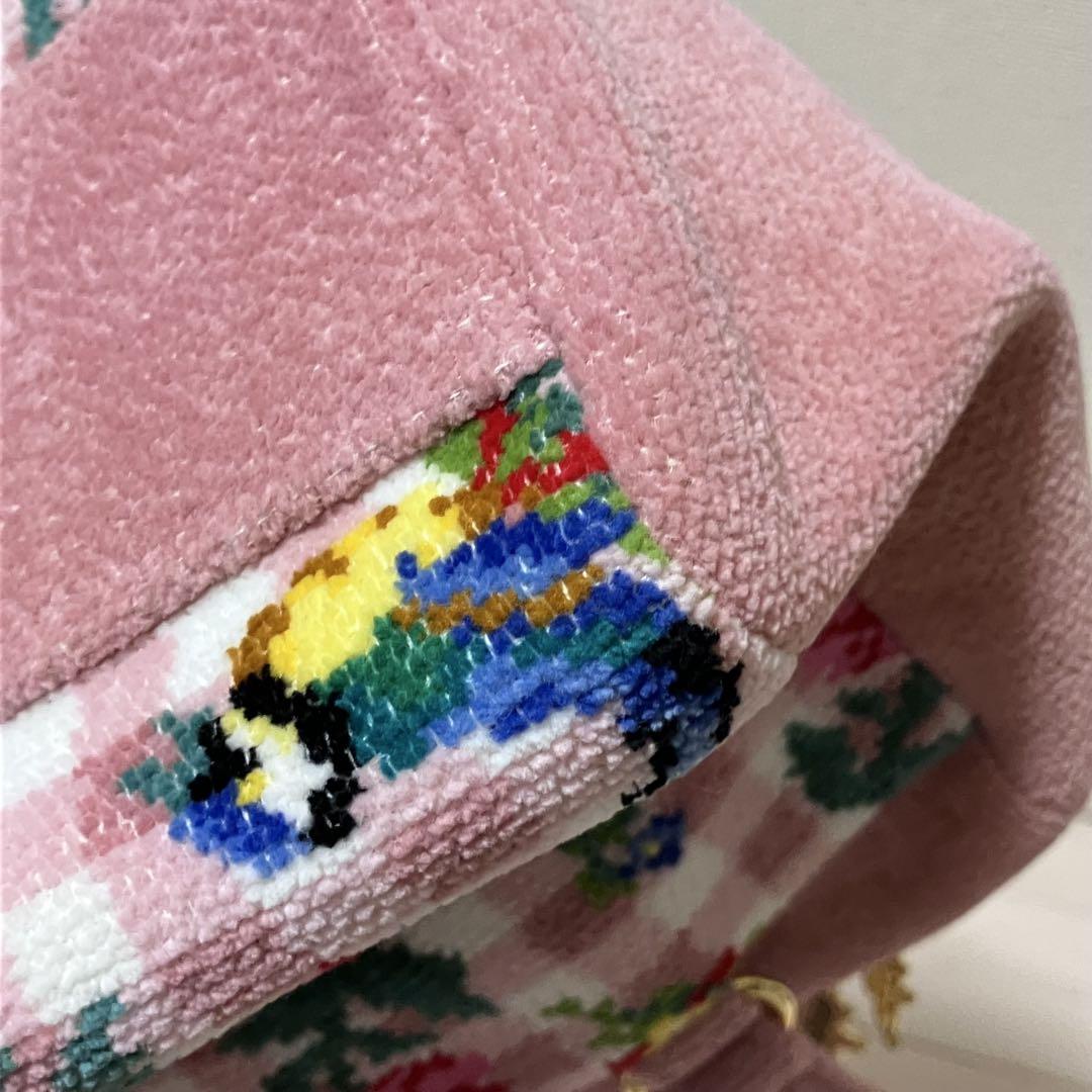 【美品】FEILER フェイラー ハイジチェック　ピンク　ボストン　トート