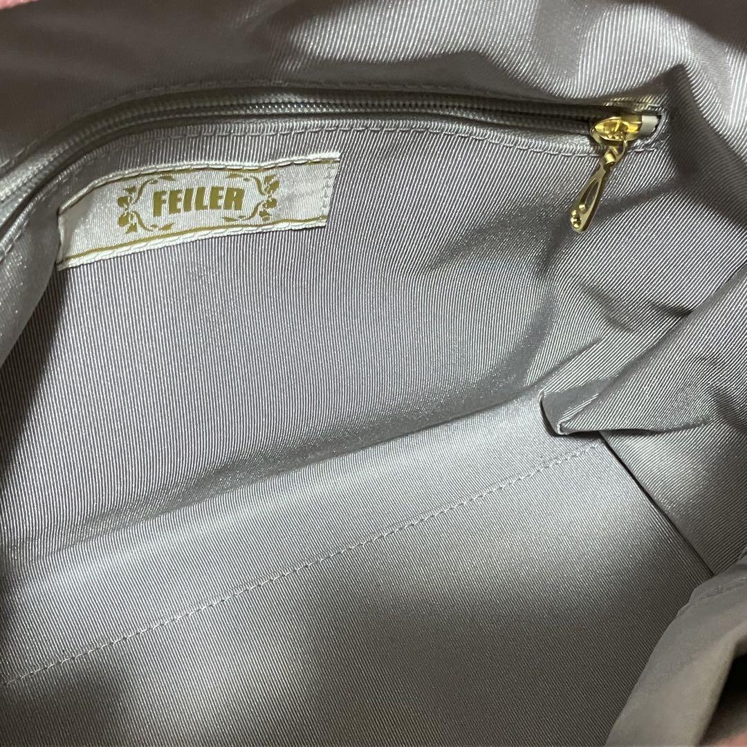 【美品】FEILER フェイラー ハイジチェック　ピンク　ボストン　トート