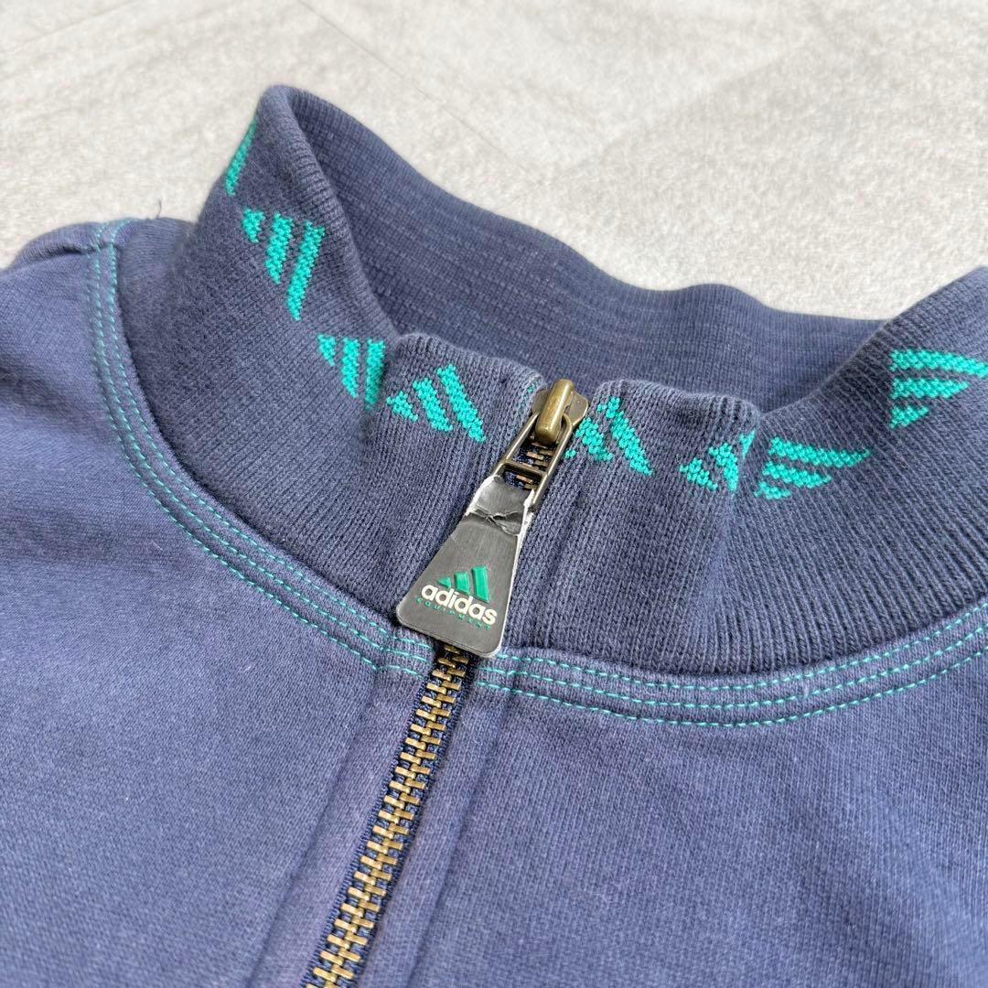 希少2XL★adidas 刺繍ビッグロゴ アノラック ハーフジップ スウェット 希少2XL☆adidas 刺繍ビッグロゴ アノラック ハーフジップ
