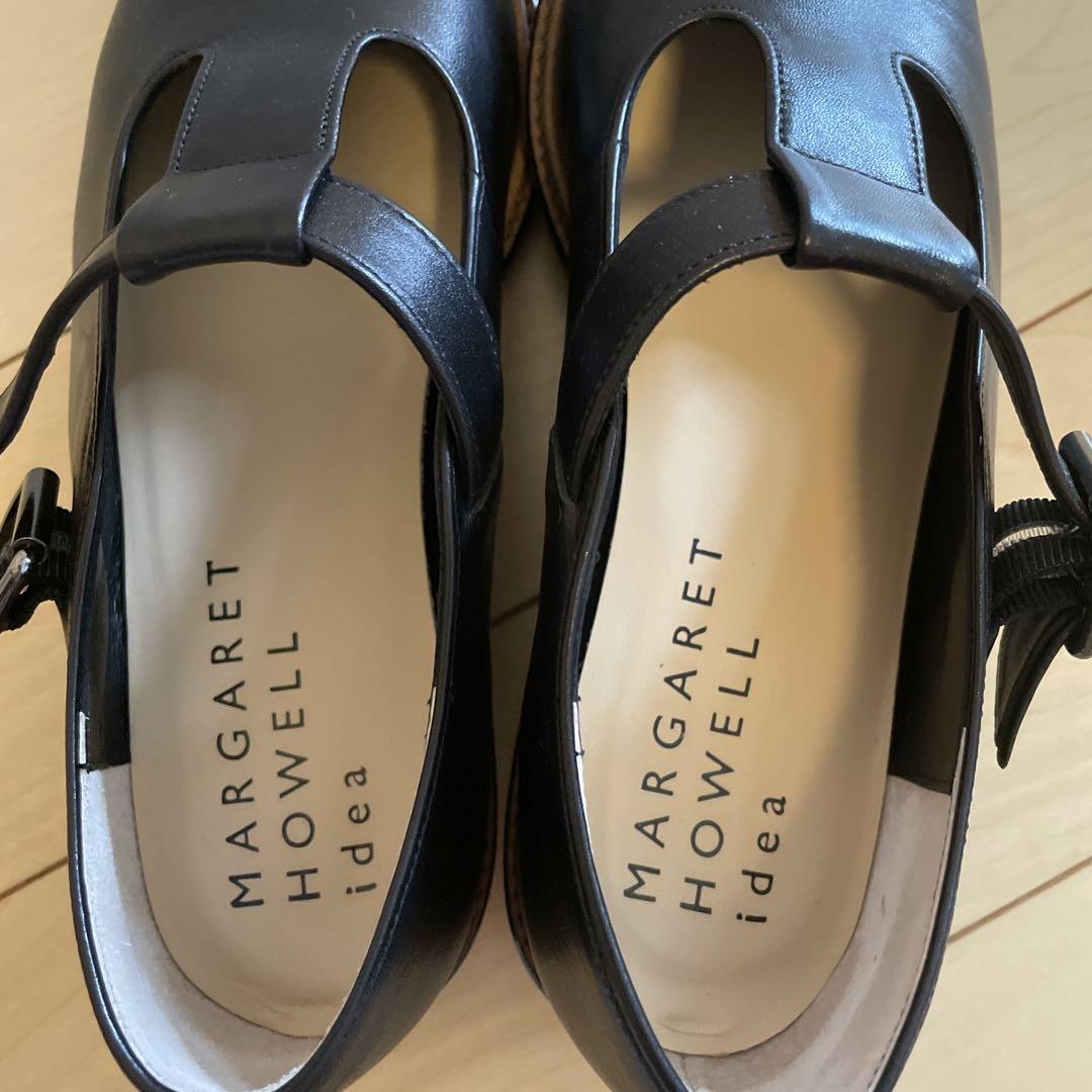 MARGARET HOWELL ブラック シューズ 37 美品 Tストラップ