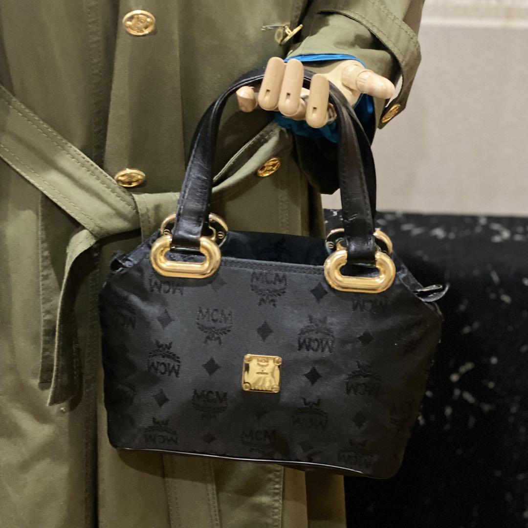 大人気新品 廃盤ドイツ製 美品 VINTAGE 旧MCM ミニハンドバッグ ナイロン×レザー バッグ