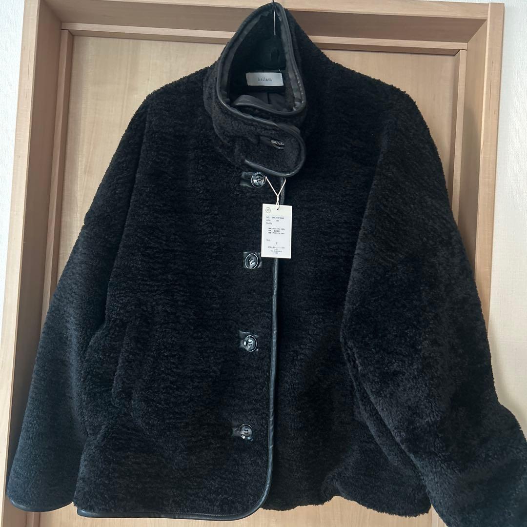 hellam レザーパイピングボアジャケット hellam レザーパイピングボアジャケット