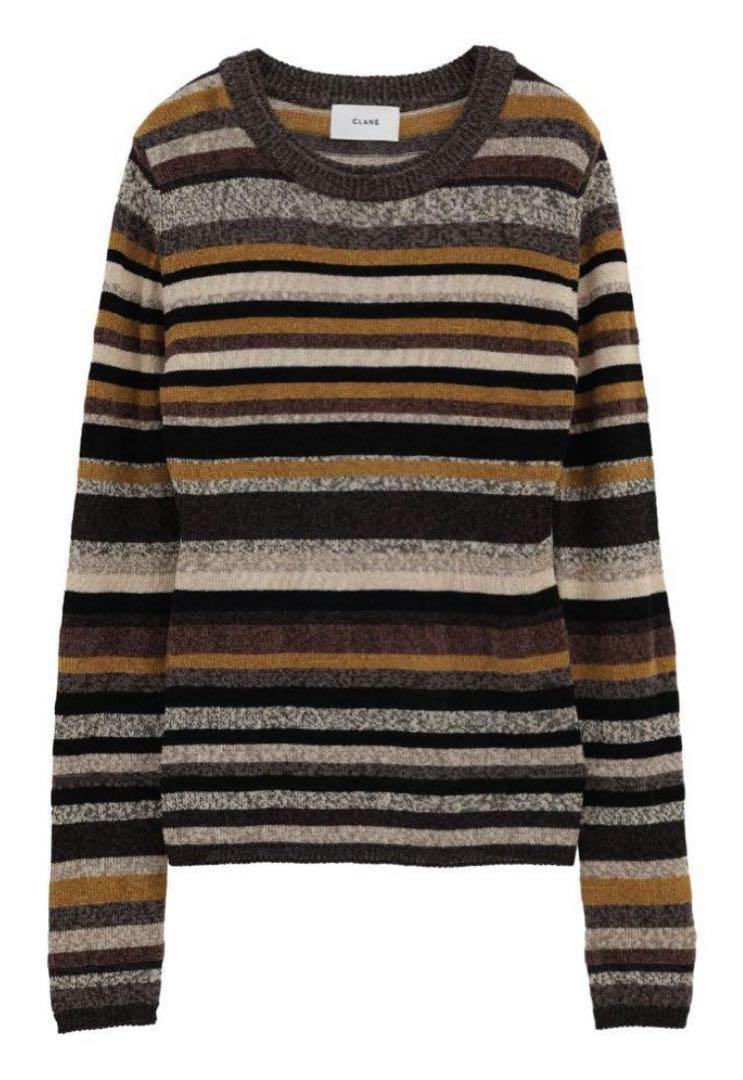 トップス CLANE MOLE MIX BORDER KNIT TOPS