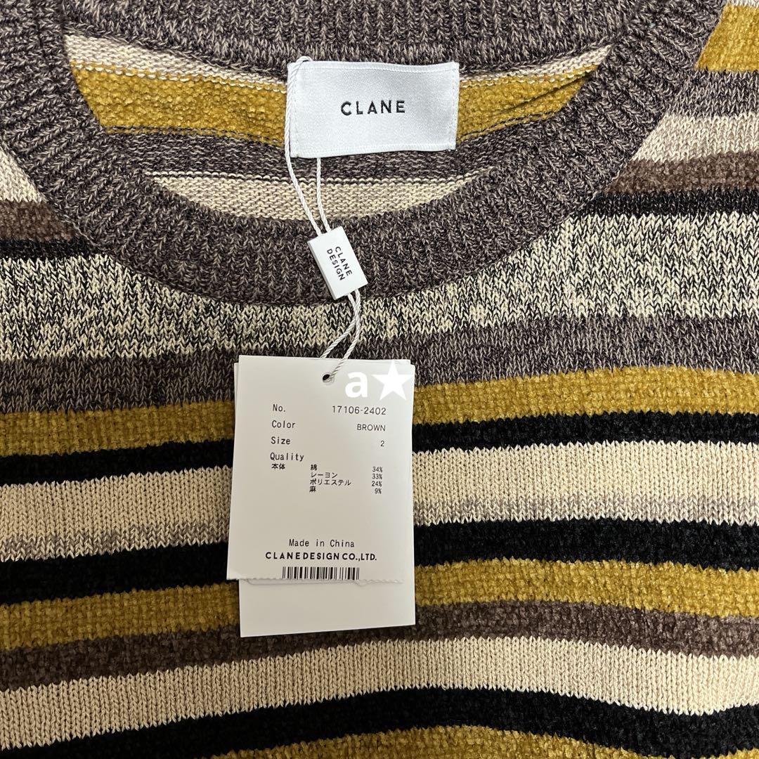 トップス CLANE MOLE MIX BORDER KNIT TOPS