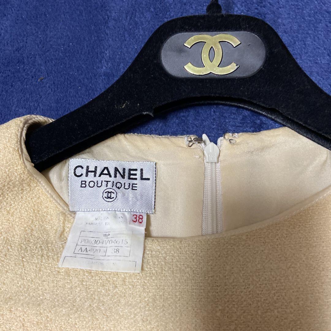 有名ブランド CHANEL ベージュ 38 ノースリーブワンピース BOUTIQUE ワンピース