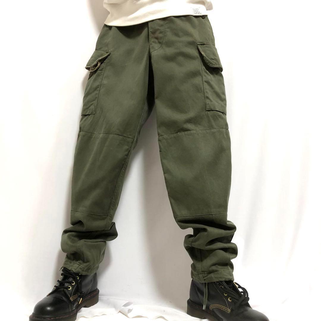 MILITARYフランス軍  ダブルニー カーゴ パンツ総丈106