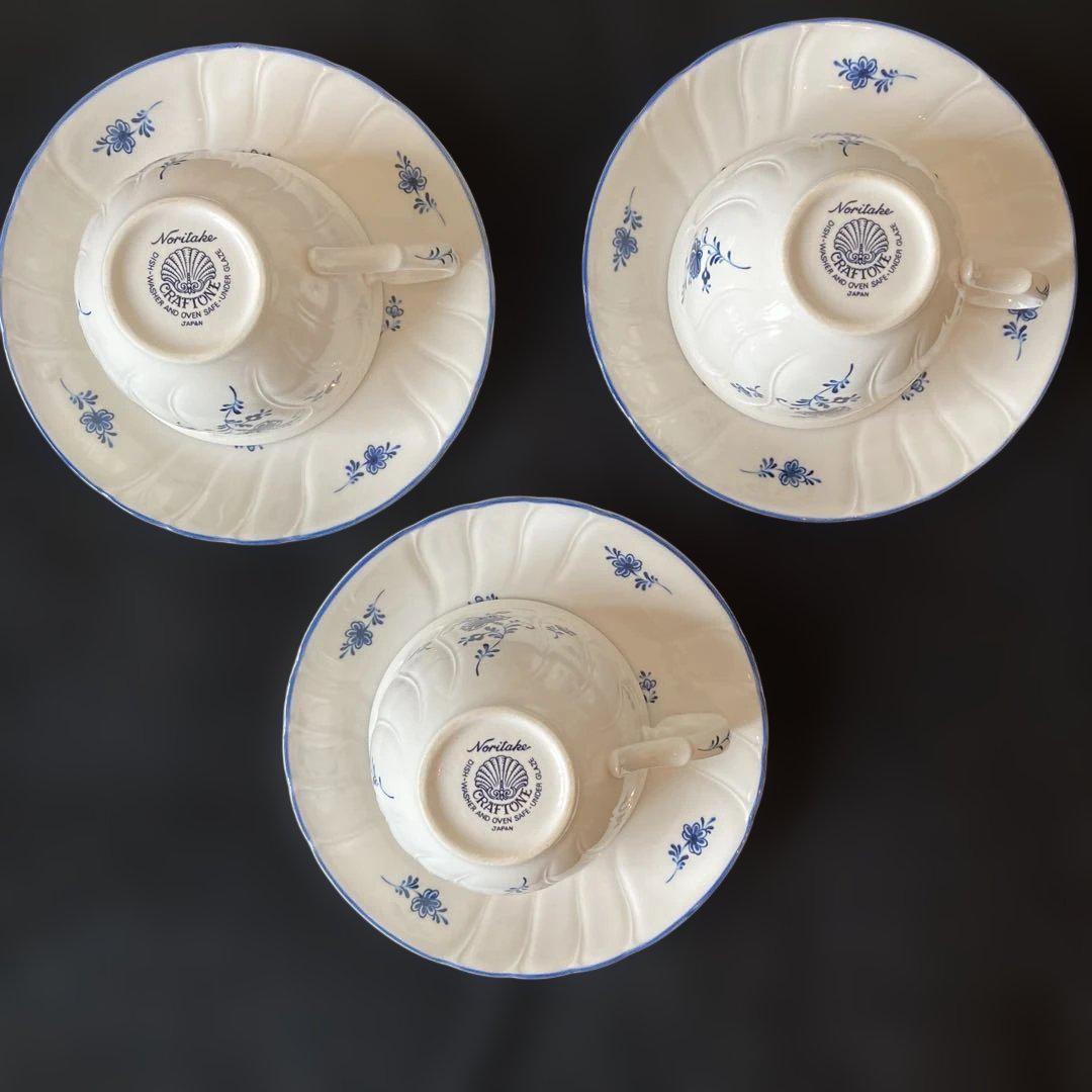 Noritake ノリタケ クラフトーン 青い小花柄 カップ＆ソーサー