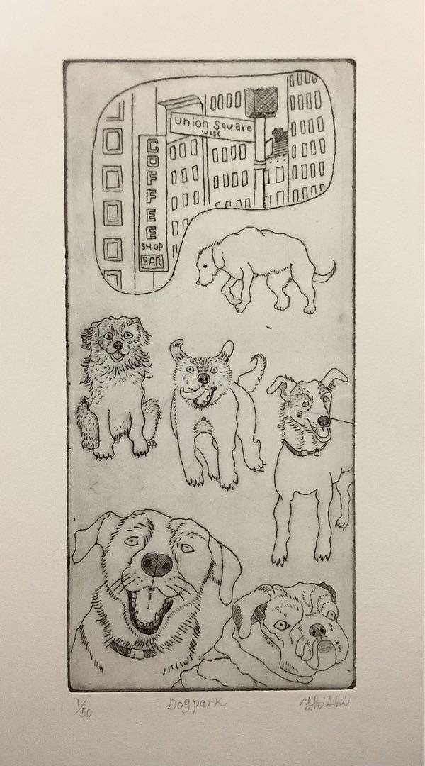 版画 Dog park