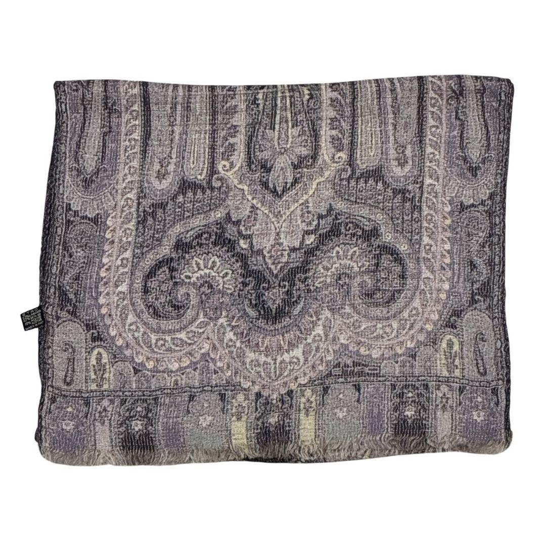 美品】ETRO エトロ ペイズリー イタリア シルク混 大判ストール